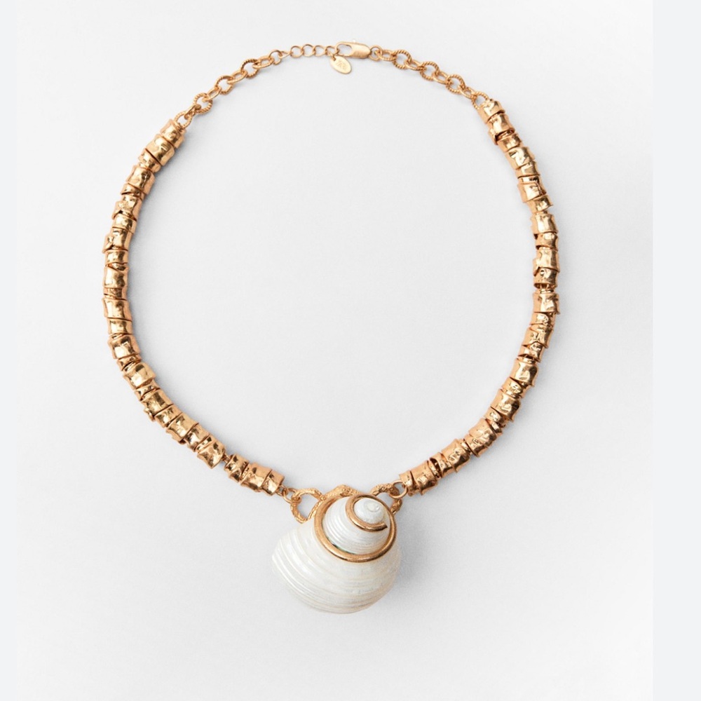 ZARA Shell NecklaceBrand: ZaraZARA Necklace with tubular metal piece